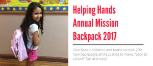 Helping Hands Annual Mission Backpack 2017